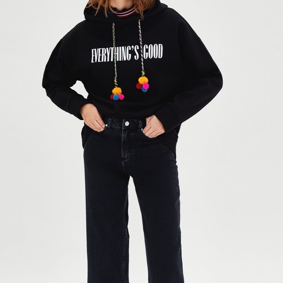 Zara Tops Zara Hoodie Everythings Good Poshmark